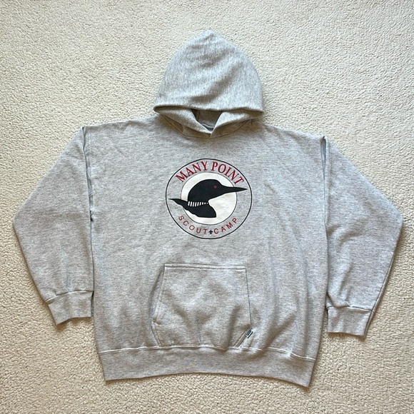 Vintage Other - Vintage 90s Scout Camp Nature Loon Graphic Hoodie
